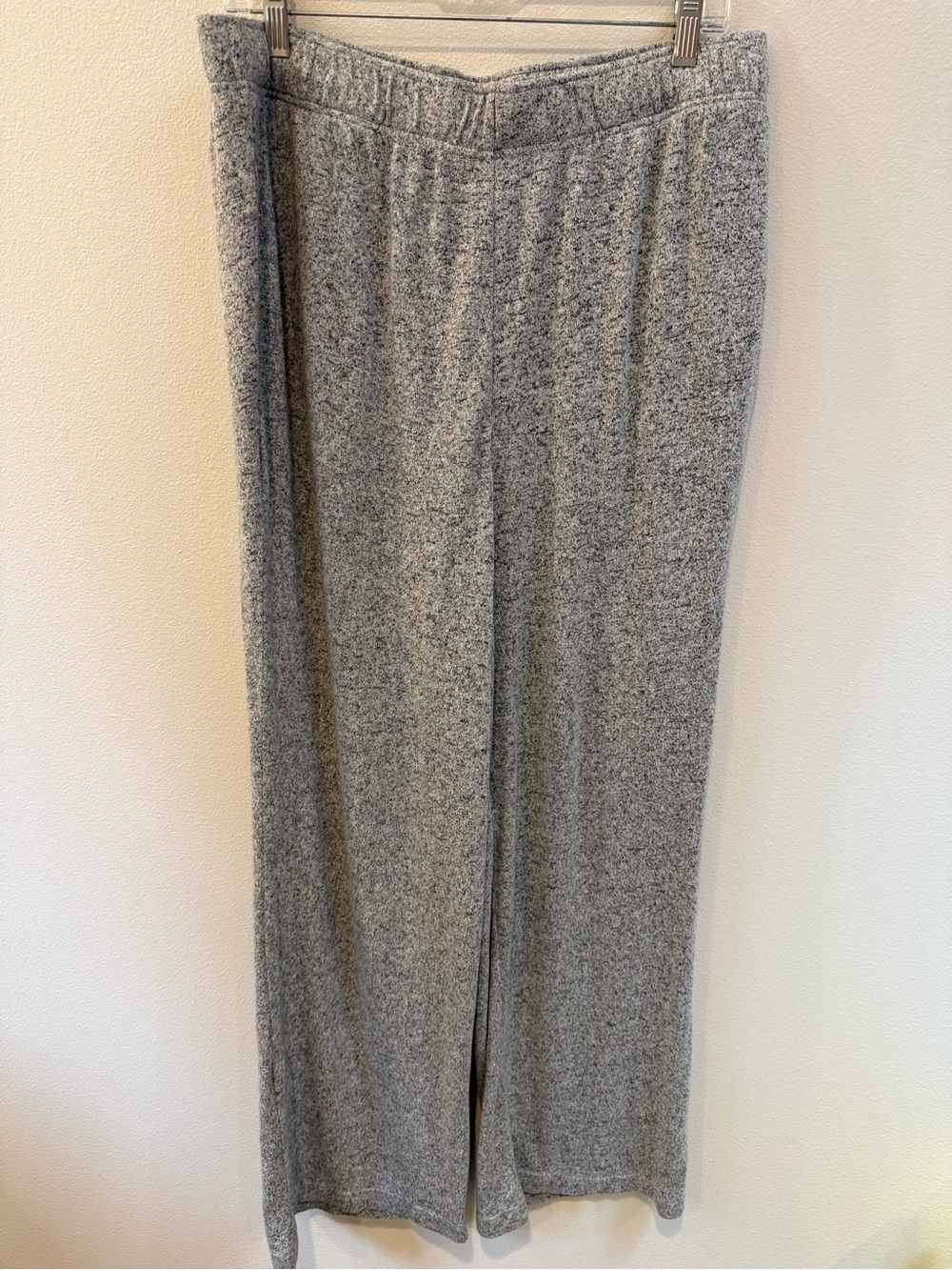 Quince Heather Gray Knit Wide-Leg Lounge Pants Large